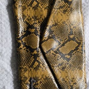 Elegant Snake Print Wristlet in Yellow and Black